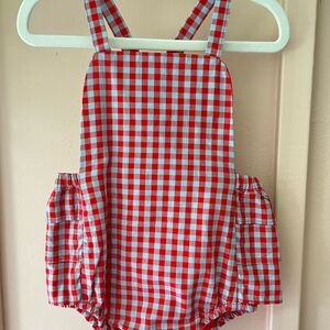 Janie & Jack checkered sun suit NWT